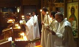 Fr. John reads the Sermon of St. John Chrysostom on Pascha Night