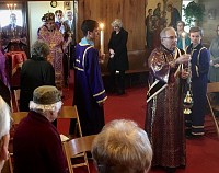 Our parish deacon, Protodeacon Paul, leads the Archbishop into the Church