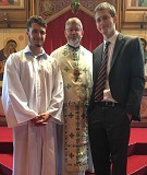 Jacob, with Fr. John, and Sponsor Peter